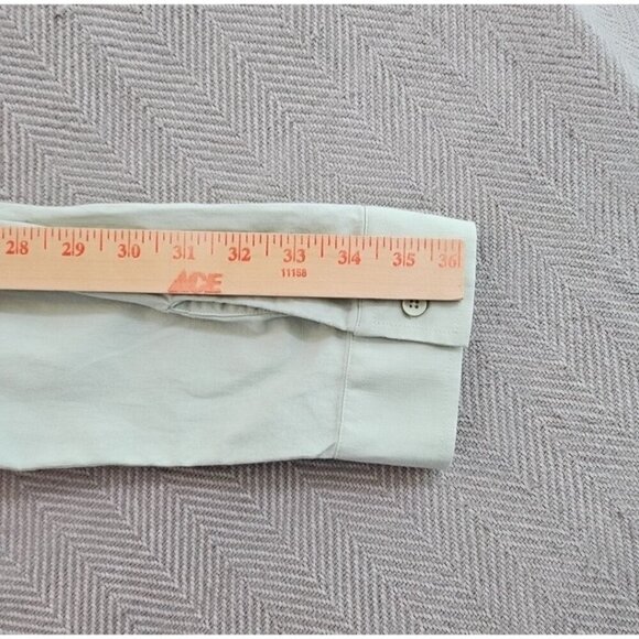Jekaoyi Shirt Men's XL Long Sleeve Pistachio Linen Blend Button Down Solid Plain - Picture 14 of 16